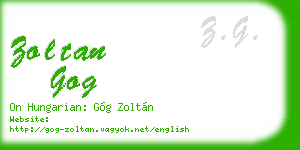 zoltan gog business card