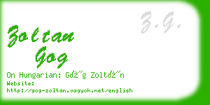 zoltan gog business card